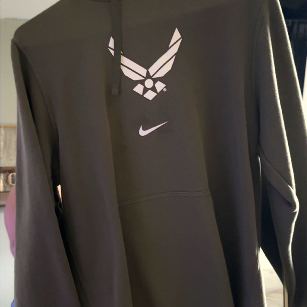 Nike Dark Green Hoodie with White Logo